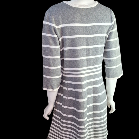 Lane Bryant Grey and White Striped Womens Sweater Dress Mid Sleeve Size 18/20 - Picture 6 of 15